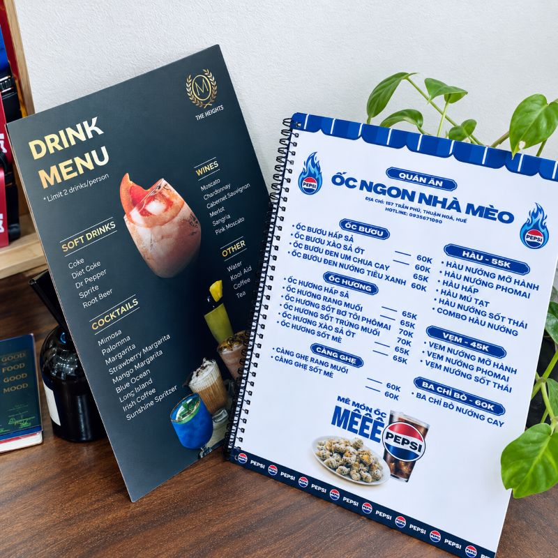 Plastic Menu Printing